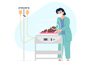 Neonatologist doctor. Neonatal, a Healthcare Illustration by LadadikArt (Thumbnail 2 of 3)