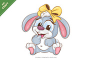 Cartoon Bunny girl. T-Shirt, PNG, an Animal Illustration by KENO Mascots (Thumbnail 2 of 3)