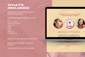 Canva Cosmetic Brand Sales Page