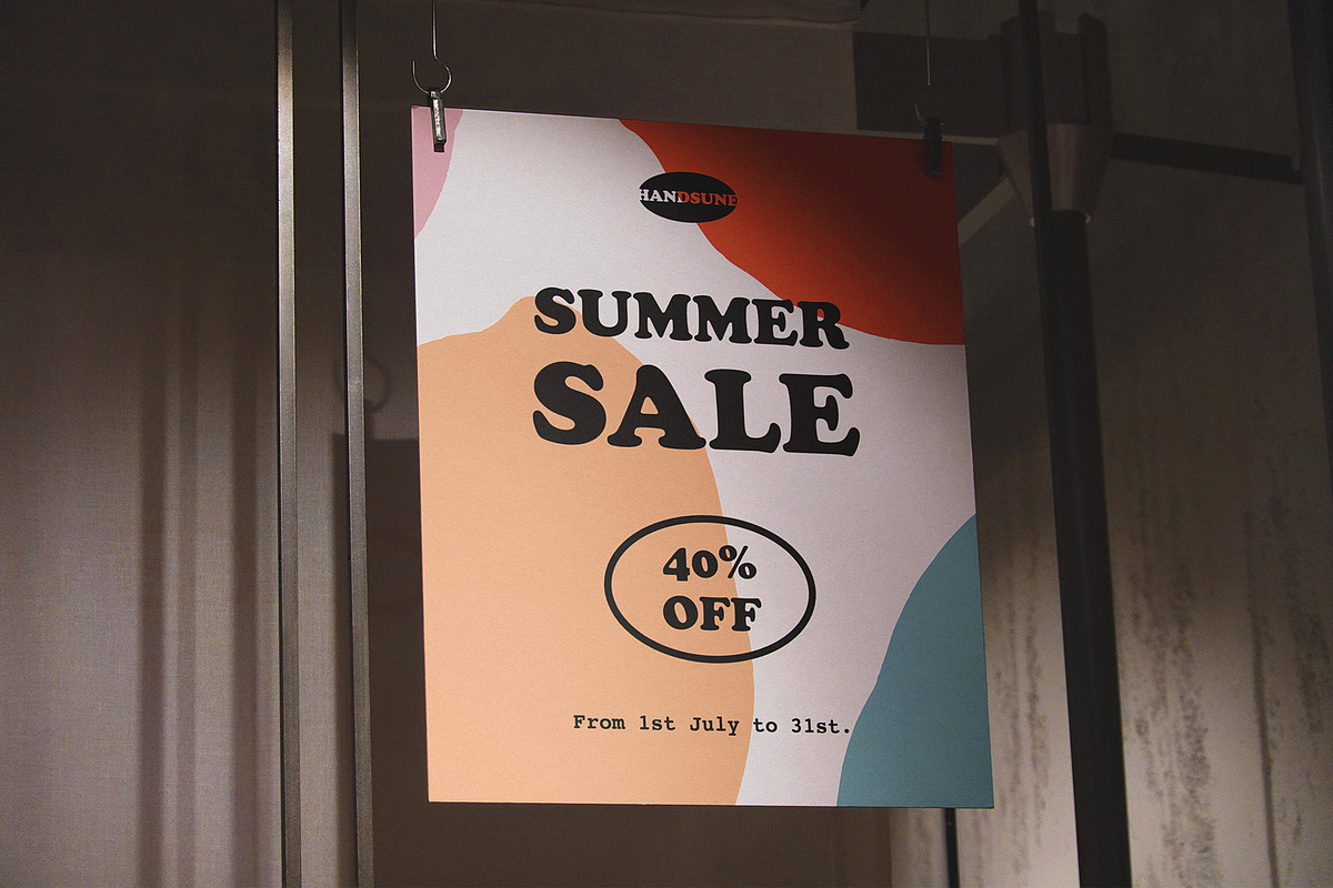 Hanging Flyer Sale Store Mockup, an Advertising Mockup by Asylab (Photo 3 of 5)