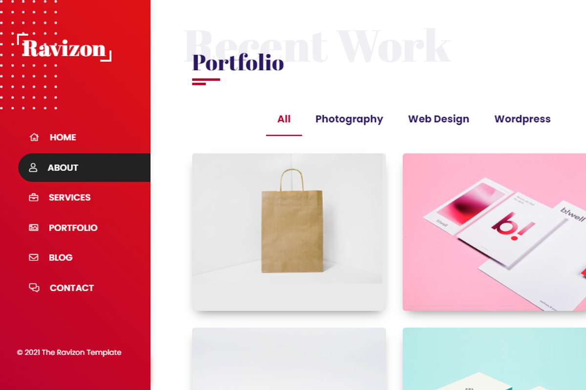 Ravizon - HTML Porfolio Template, a HTML Template by Techno Digitz (Photo 6 of 7)