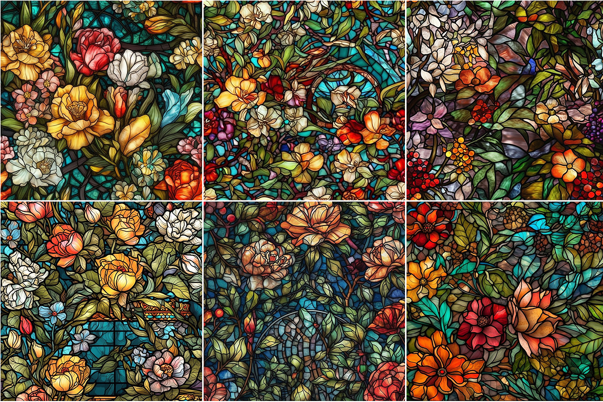 Rosette - Seamless Stained Flowers, a Pattern Graphic by Pixel Perfect Patterns (Photo 11 of 11)
