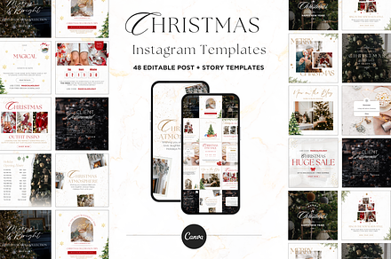 Christmas Instagram Templates Canva, a Social Media Template by Studio Eburnean