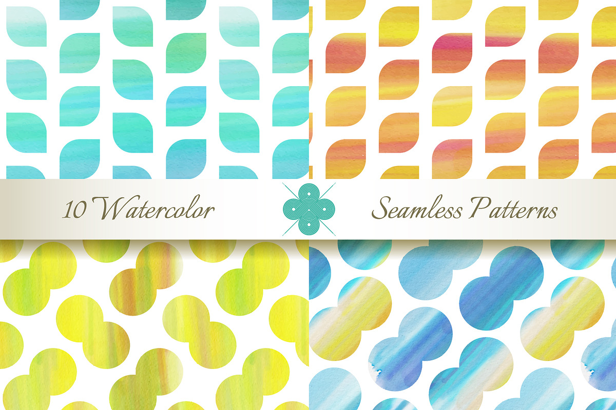 Seamless Watercolor Patterns preview 3