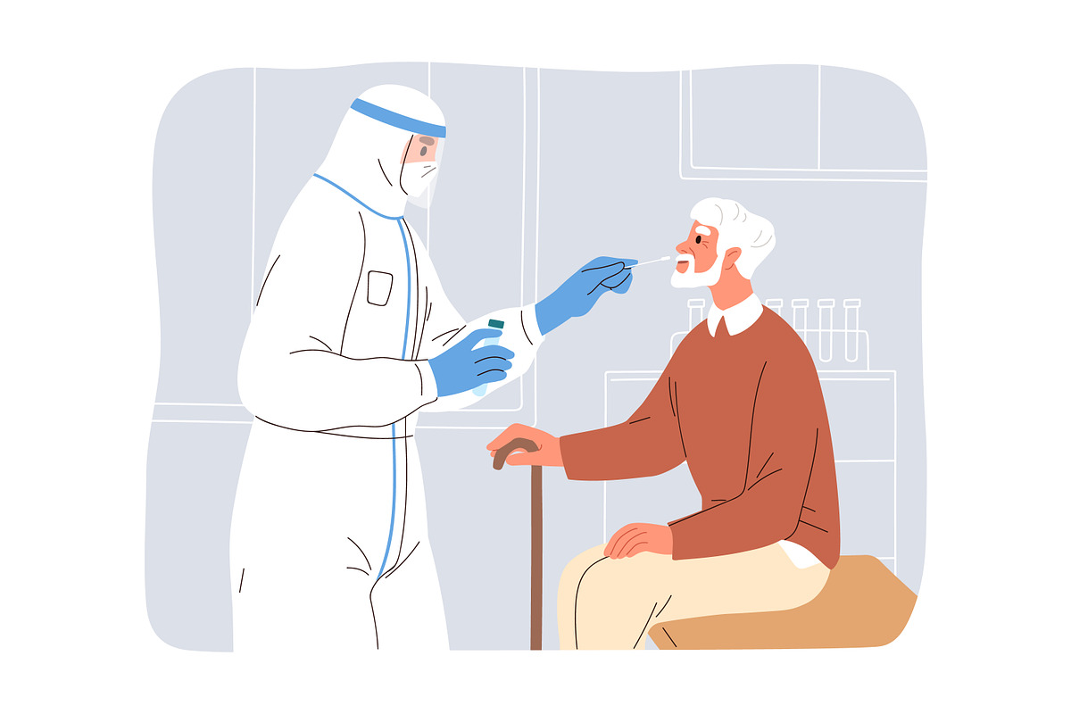 Nasal swab for COVID PCR test set, a Healthcare Illustration by Good Studio (Photo 3 of 9)