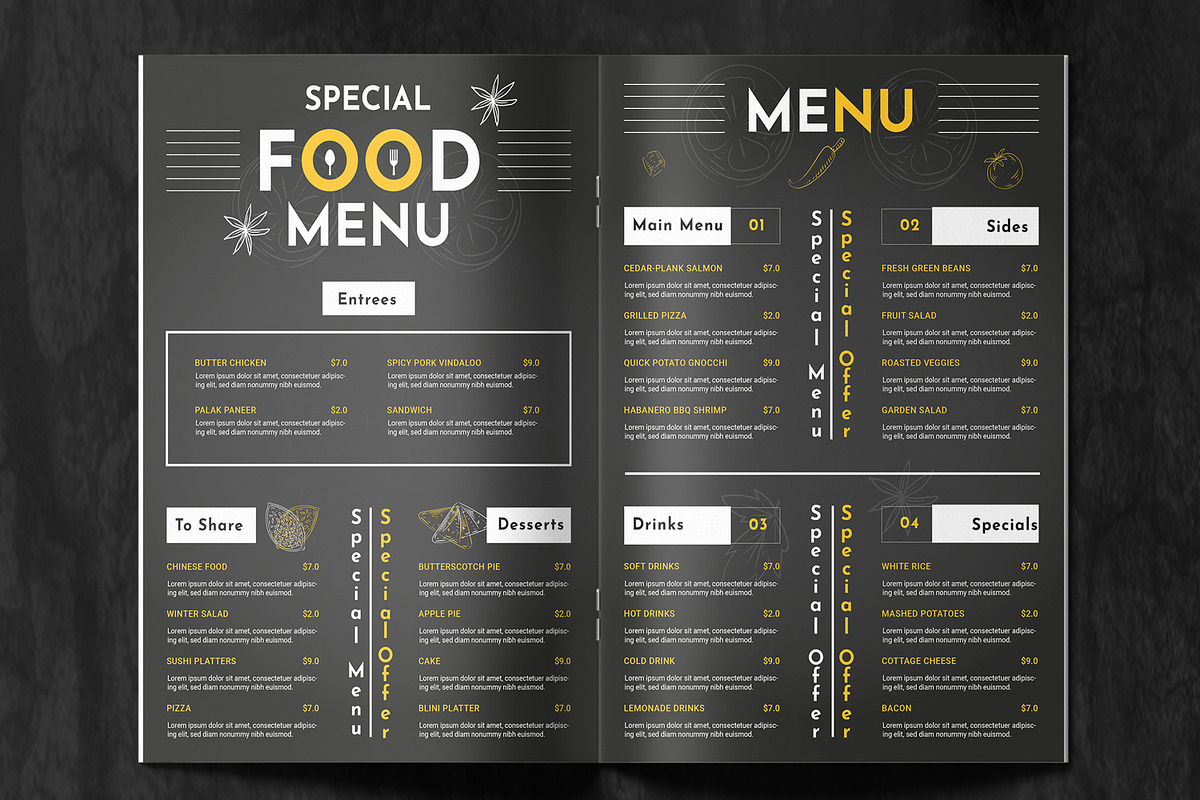 Food Menu Layout