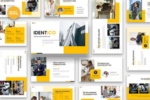 Identico - Company Profile GSlides, a Presentation Template by Fit-tee