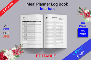 Meal Planner Log Book KDP Interior