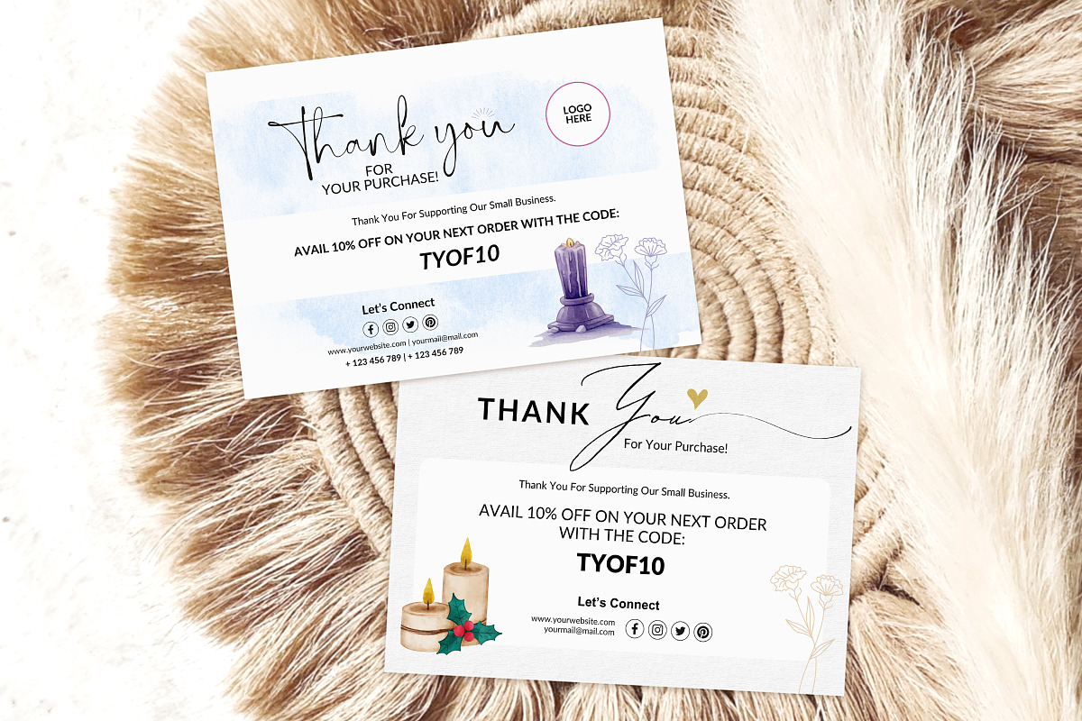 Candle Business Thank You Card, a Card Template by Snapybiz (Photo 1 of 6)
