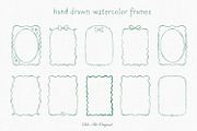 Sage Green Watercolor Bows Frames, a Background Graphic by Solo Art Original (Thumbnail 2 of 14)