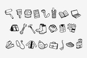Labour Doodle Illustration Element, an Object Graphic by SLAB! Design (Thumbnail 2 of 2)
