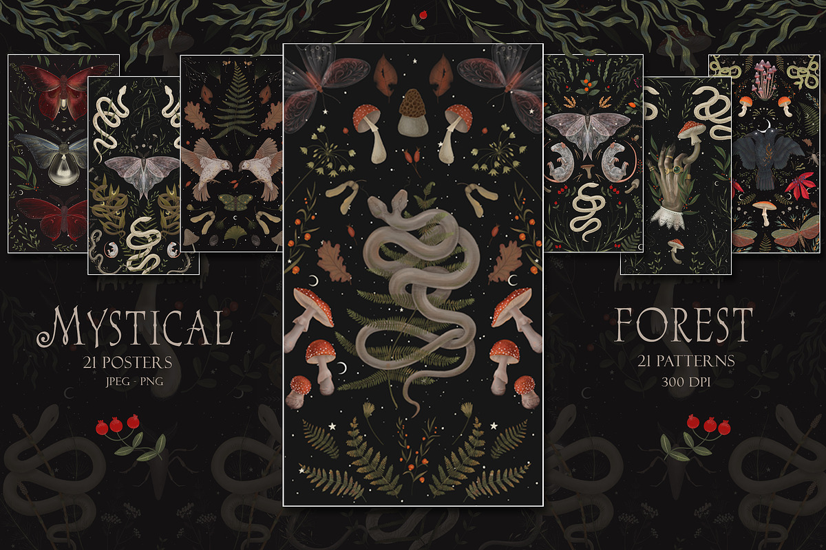 Mystical Forest. Graphic collection, a Pattern Graphic by Chikovnaya (Photo 1 of 7)