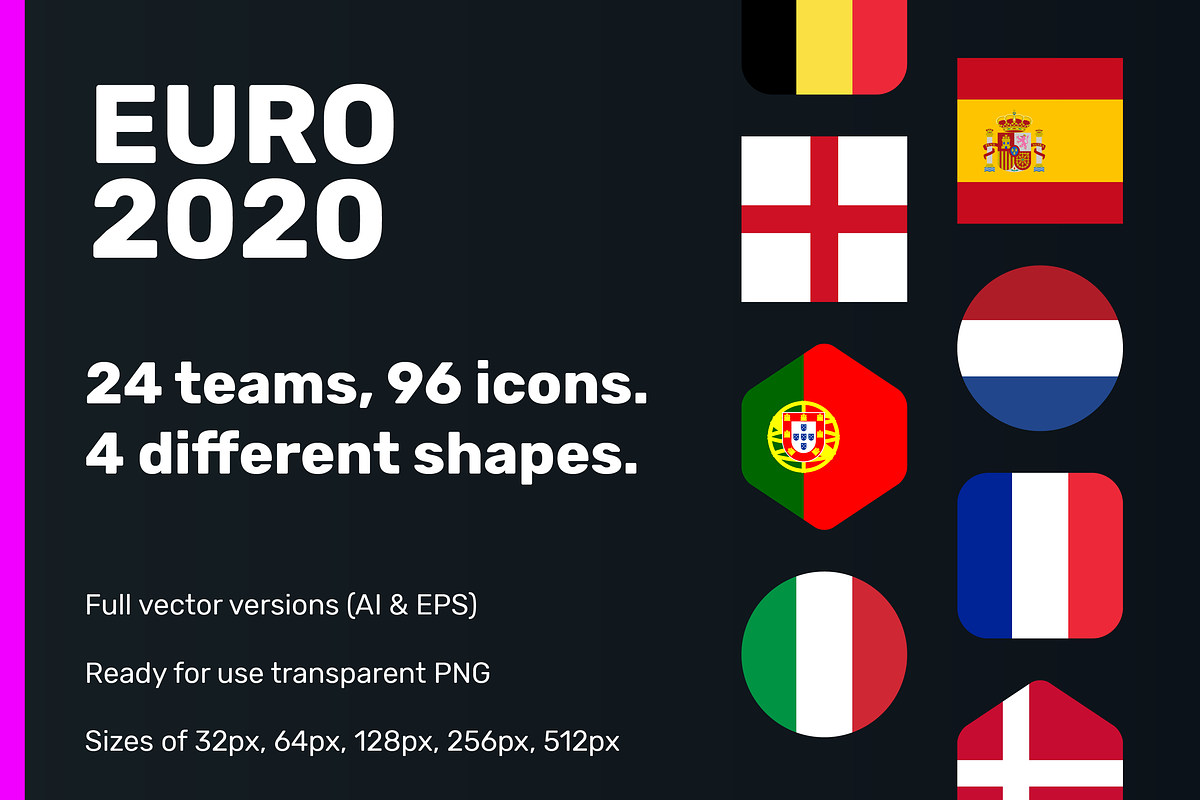 Euro 2020 - Football Icon Flags, an Icon by bvcreates (Photo 1 of 5)
