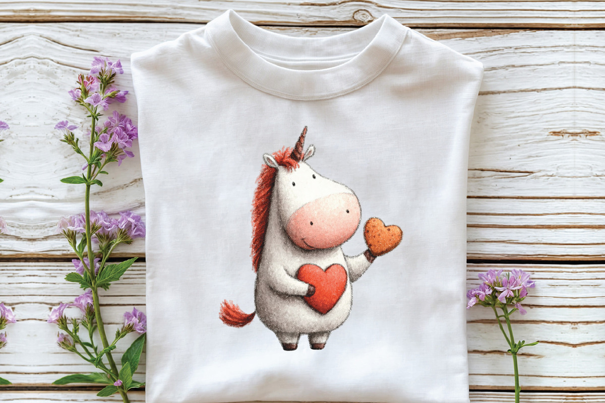Whimsical Valentine Unicorn Clipart, an Illustration by CraftArtStudio (Photo 4 of 6)