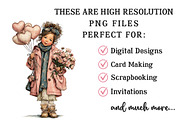 Whimsical Valentine Girl Clipart, an Illustration by OK Design (Thumbnail 4 of 6)