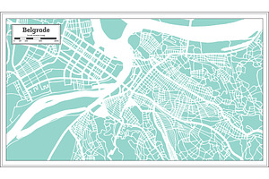 Belgrade Serbia City Map.