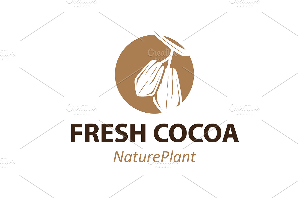 simple concept of cocoa bean logo