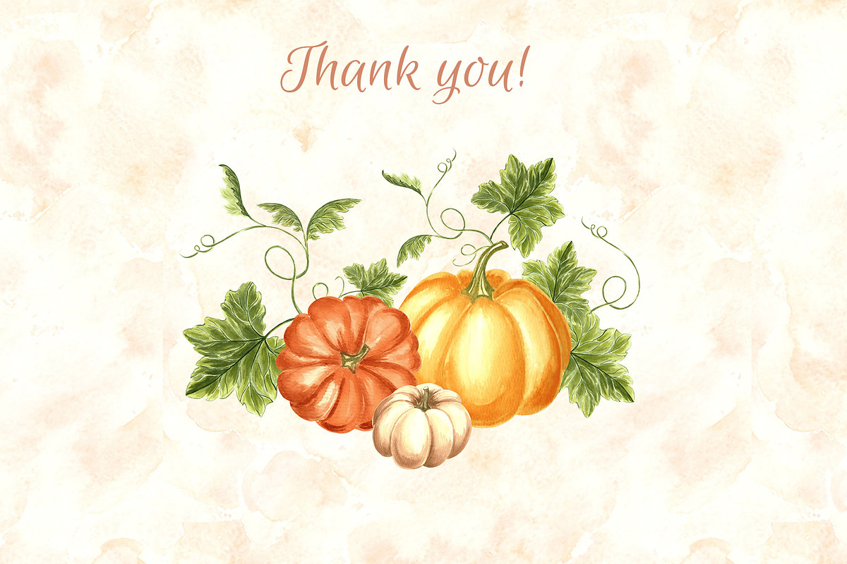 Autumn pumpkins watercolor clipart, a Decorative Illustration by susie-p-art (Photo 17 of 17)