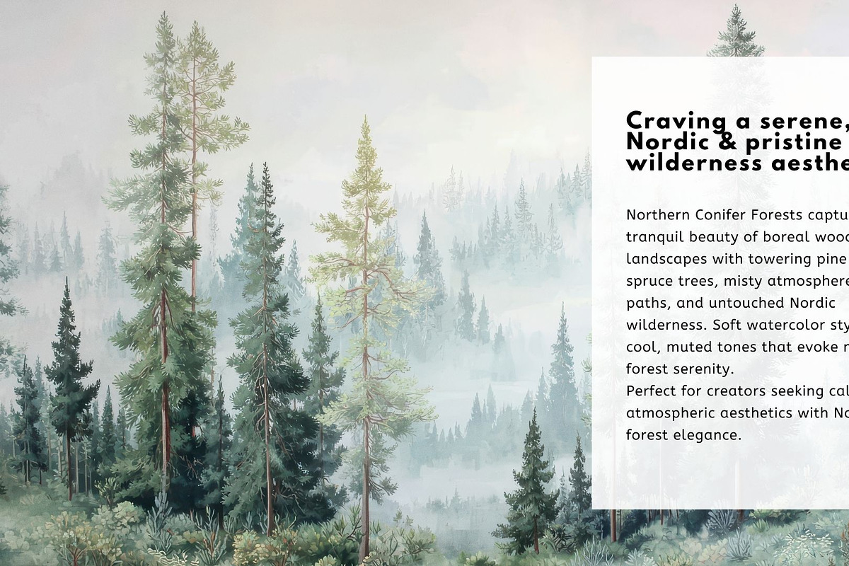 30+ Northern Conifer Forests Bundle, a Decorative Illustration by Virgo Studio (Photo 2 of 6)