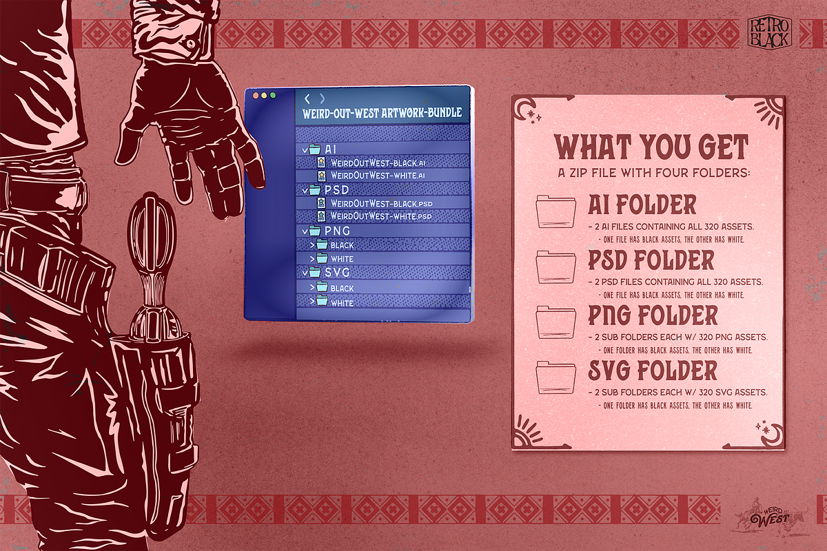 320 Western Icons and Illustrations, an Object Graphic by Retro Black Studio (Photo 2 of 16)