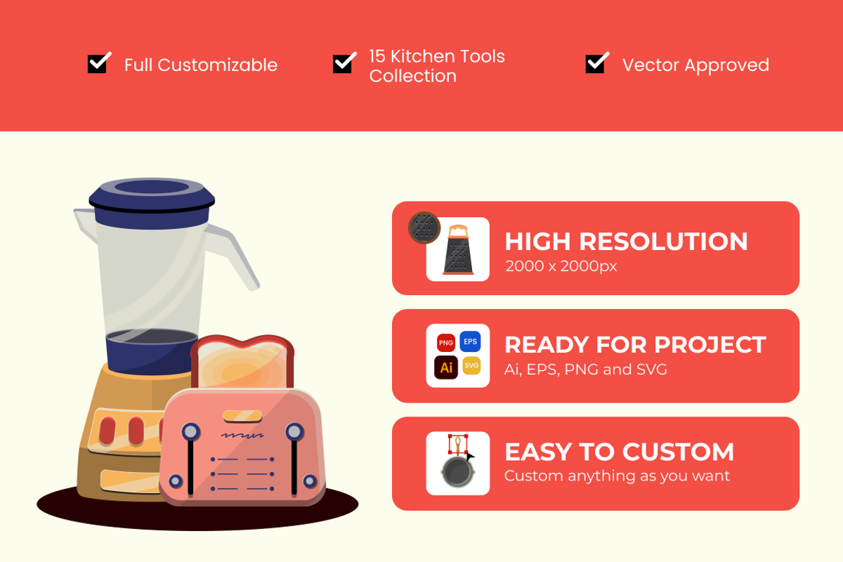 Kitchen Tools Element Collection, a Food Illustration by Loin Studio (Photo 2 of 4)