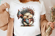 Whimsical Patriotic Hedgehog Clipart, an Animal Illustration by CreationArt (Thumbnail 6 of 7)