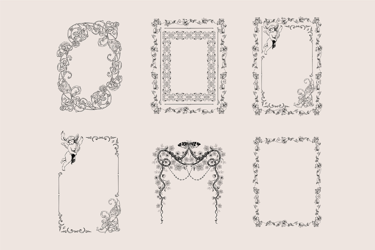 Vintage Frames SVG Clipart PNG, a Decorative Illustration by Anada Arty (Photo 2 of 18)