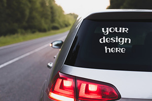 Car Window Mockup, Vehicle Decal