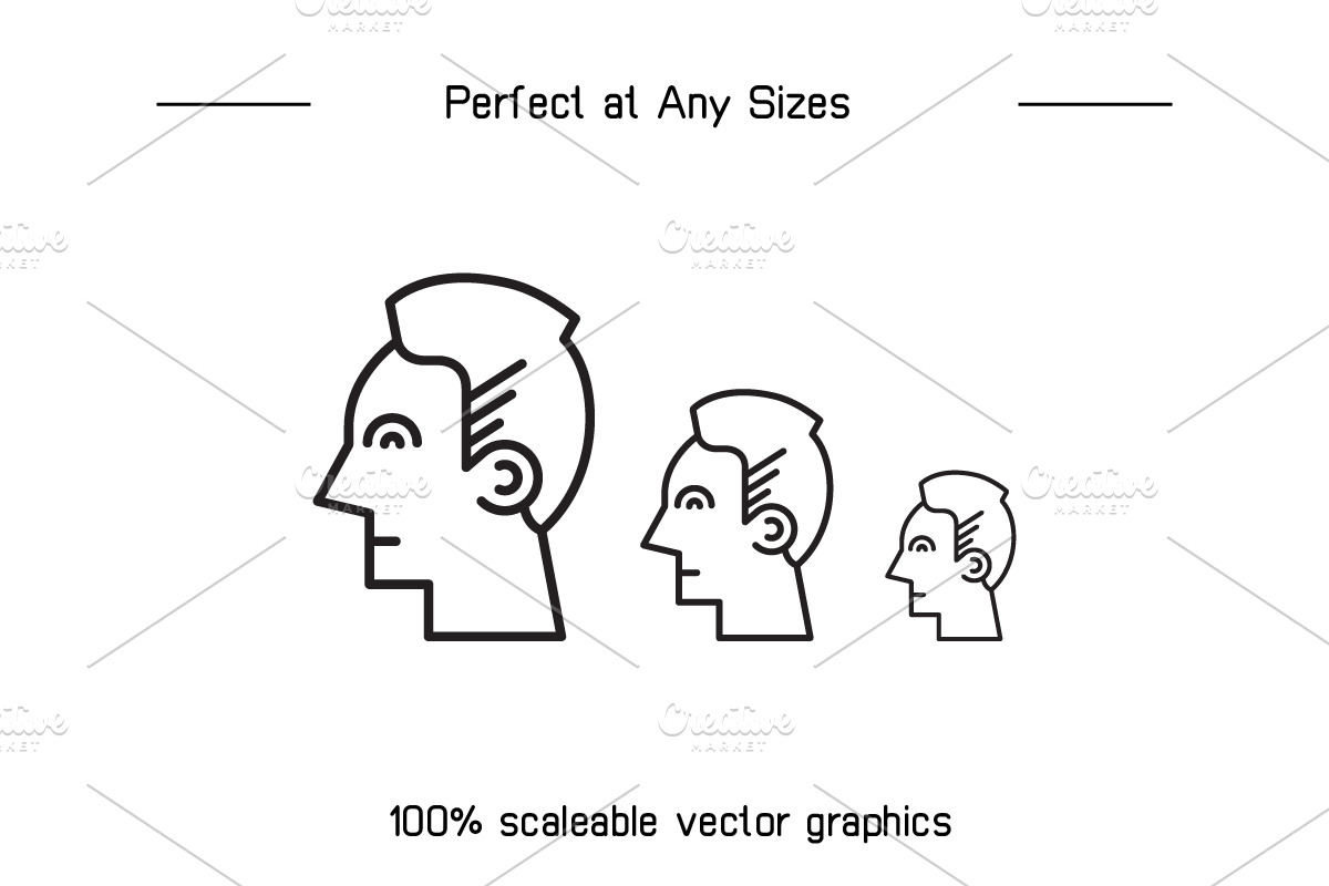 Human Head Avatars Set, a Person Illustration by Designfour (Photo 7 of 7)