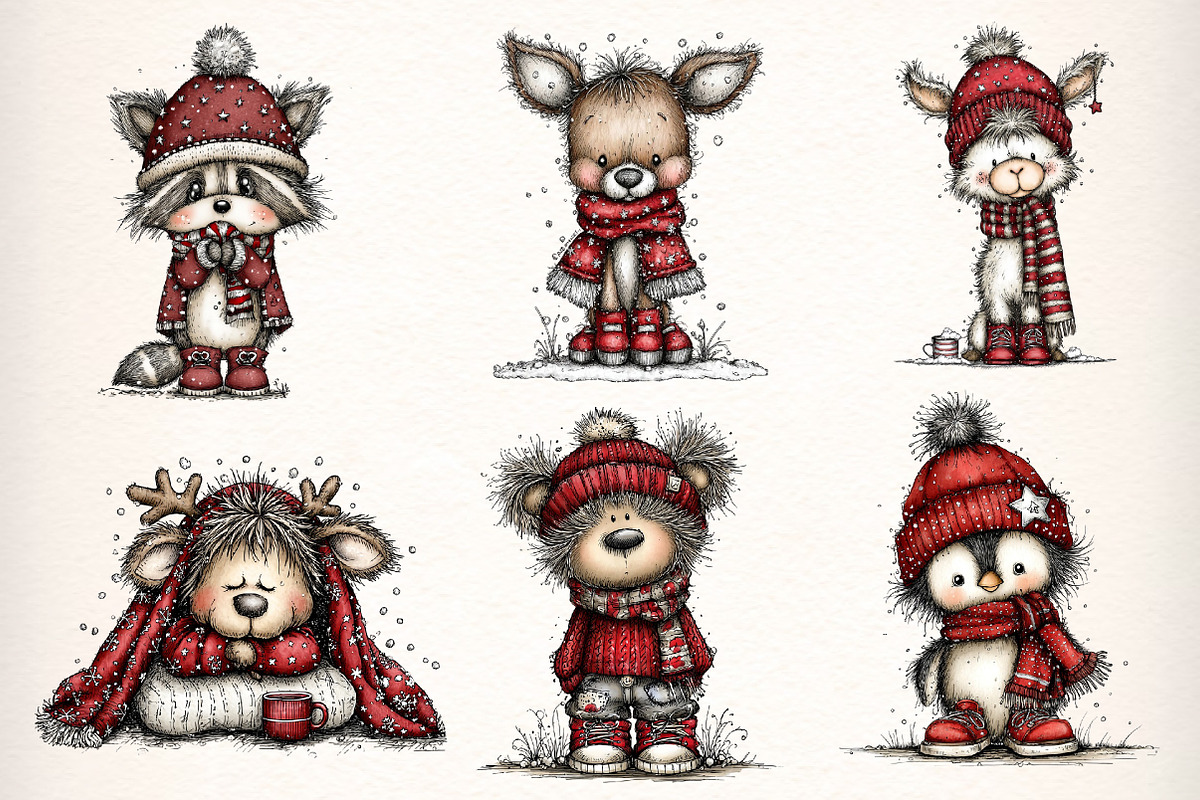 Whimsical Winter Clipart Bundle, an Illustration by Dream Creation (Photo 2 of 7)