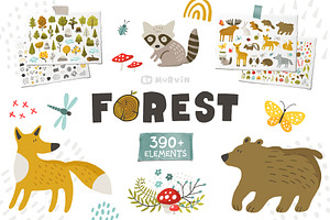Forest animals collection