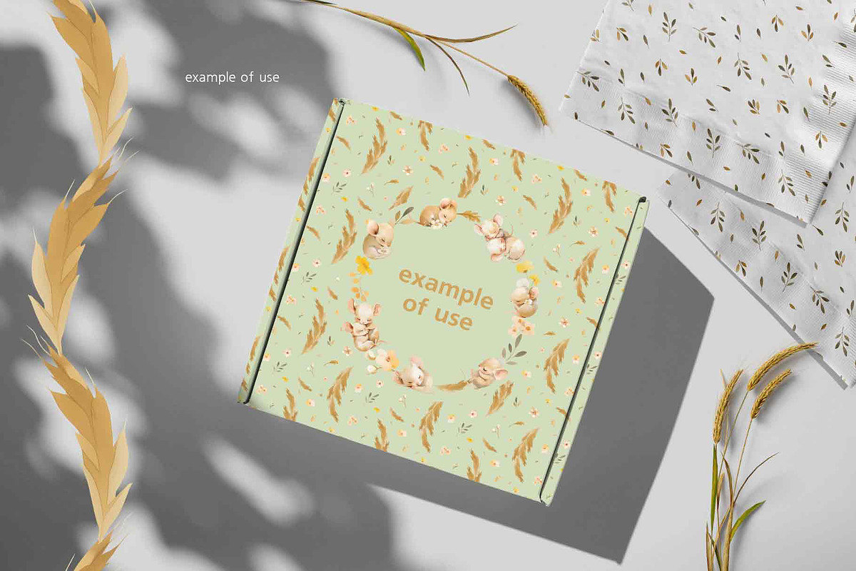 Sleeping mice graphic collection, a Decorative Illustration by PinskaDrawCute (Photo 11 of 11)