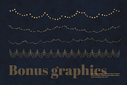 36 Winter Fairy Lights Gold Clipart, a Pattern Graphic by Blixa 6 Studios (Thumbnail 9 of 19)