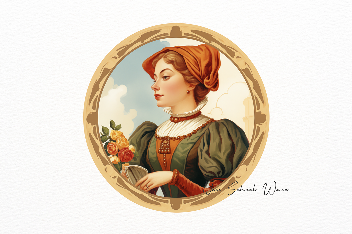 1940s Elegant Lady Round Clipart, a Person Illustration by New-School-Wave (Photo 4 of 5)