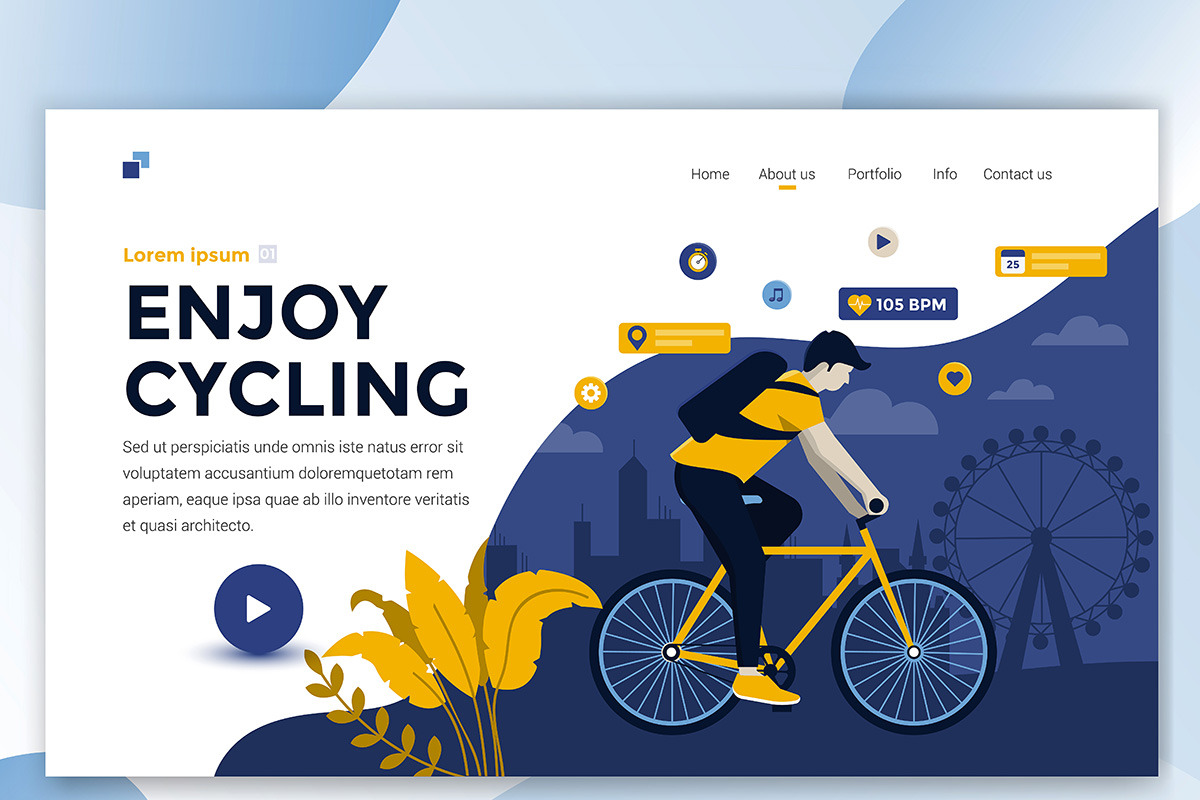 Landing page template on various top, a Food Illustration by Creative Graphics (Photo 4 of 12)