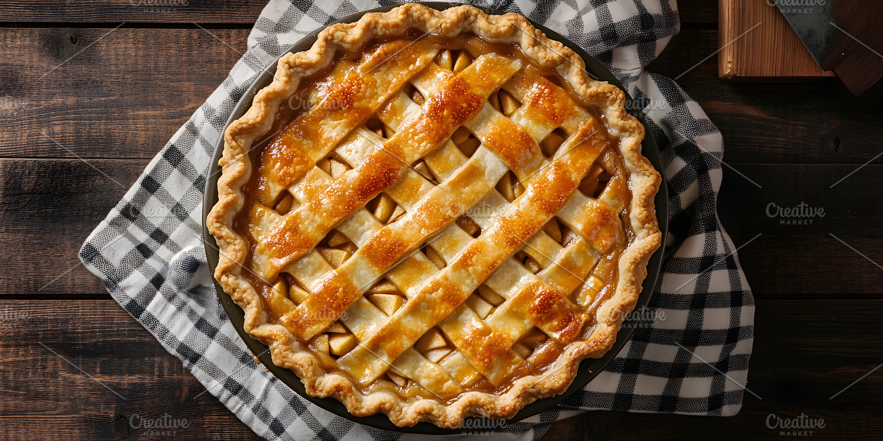 Homemade apple pie with lattice crus, a Food & Drink Photo by Photostock