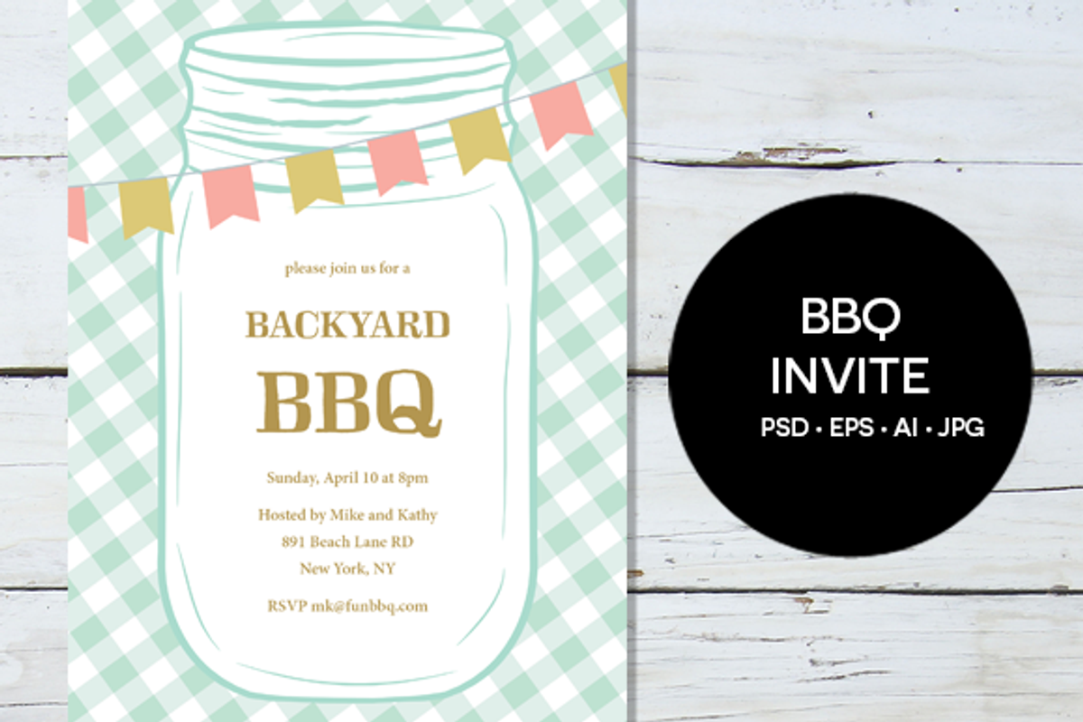 BBQ Party Invitation, an Invitation Template by Pixejoo (Photo 1 of 2)