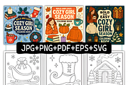 Cozy Girl Season Coloring Book, a Seasonal Illustration by Coco Bloom (Thumbnail 2 of 3)