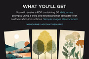 50 Boho Wall Art Midjourney Prompts, an Object Graphic by MadeByAI Studio (Thumbnail 2 of 5)