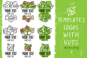 Templates Hand-Drawn logos with nuts