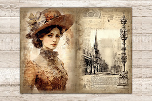 Vintage Woman Junk Journal Page