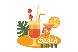 Summer Beach Party Logo Design