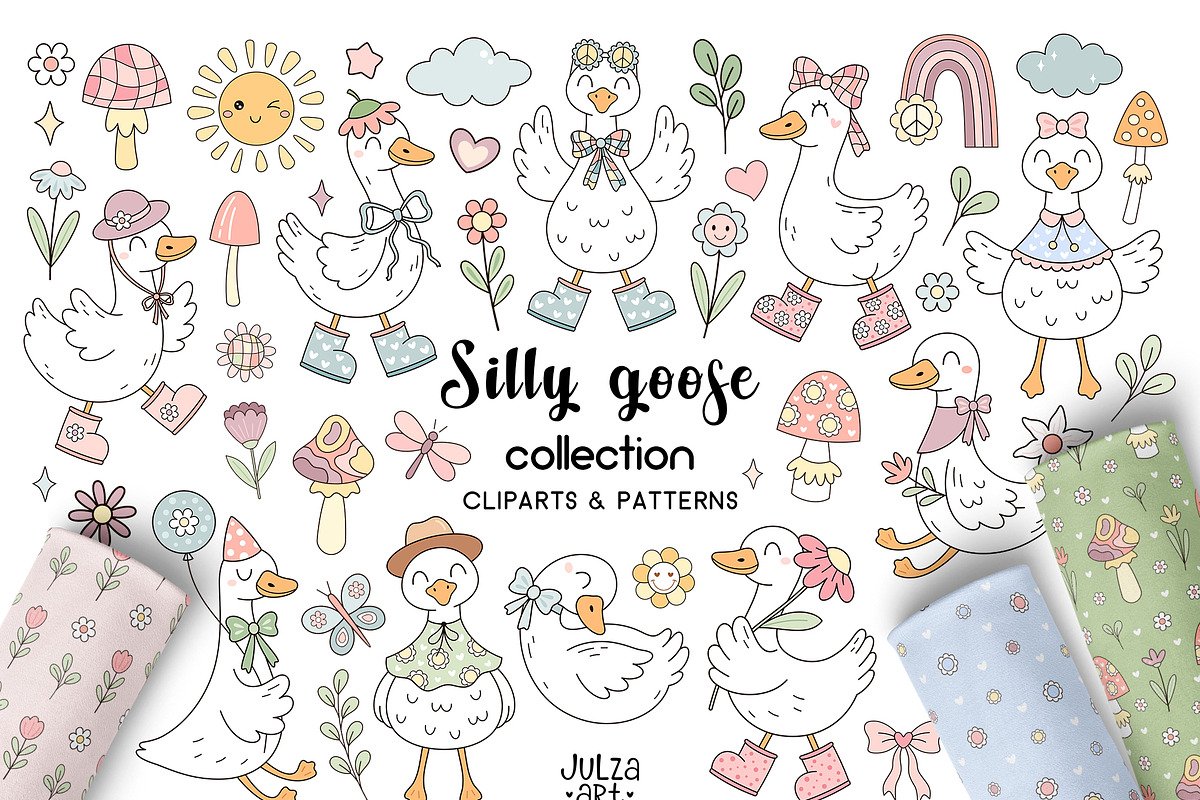 Silly Goose Collection, a Seasonal Illustration by JulzaArt (Photo 1 of 9)