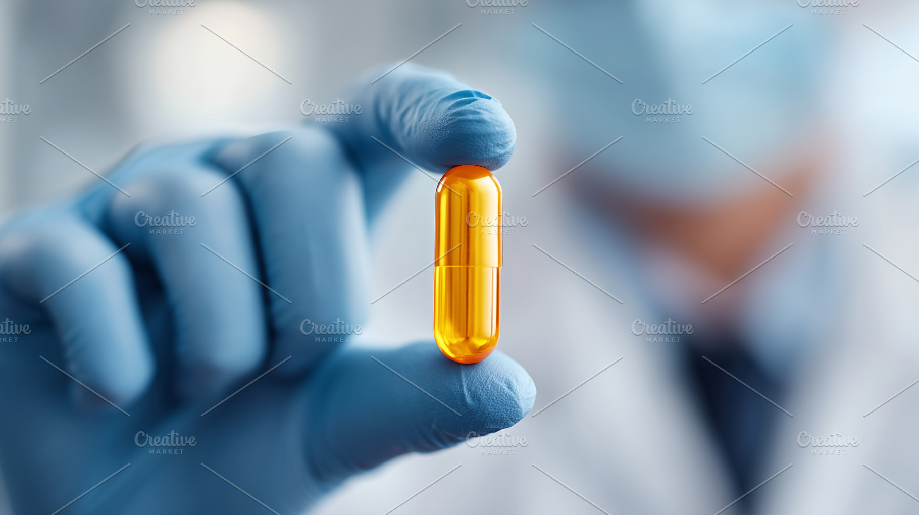 Doctor's hand in blue glove holds a, a Health & Medical Photo by MistyDay