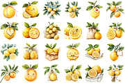 Watercolor Lemon Bundle Clipart, an Illustration by Sublimation Artist (Thumbnail 2 of 6)