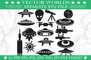 Spaceship Svg, Alien, Space Svg, an Object Graphic by VectorWorlds (Thumbnail 1 of 3)
