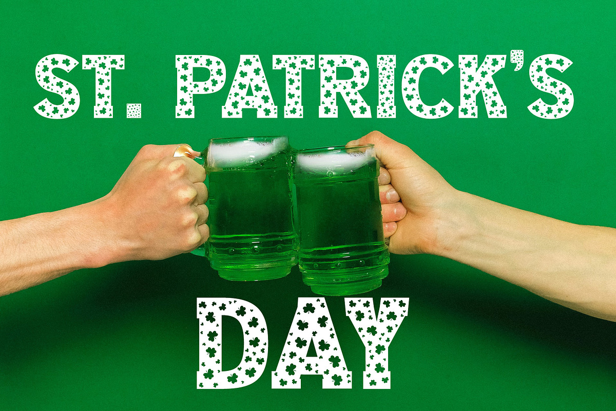 Clover Love St Patrick's Day Font, a Slab Serif Font by vladocar (Photo 4 of 8)