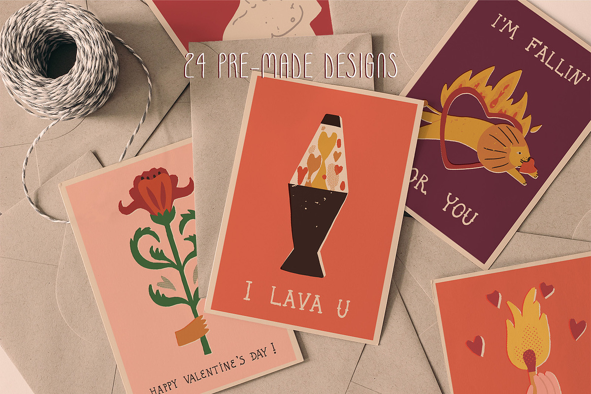Retro Valentine clipart and graphics, a Decorative Illustration by Paper Cherry (Photo 8 of 23)