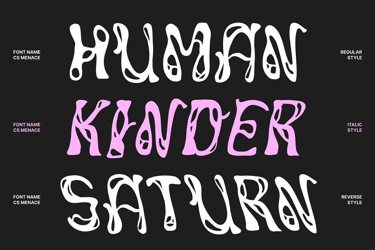 CS Menace – Experimental Font, a Sans Serif Font by Craft Supply Co. (Photo 2 of 8)