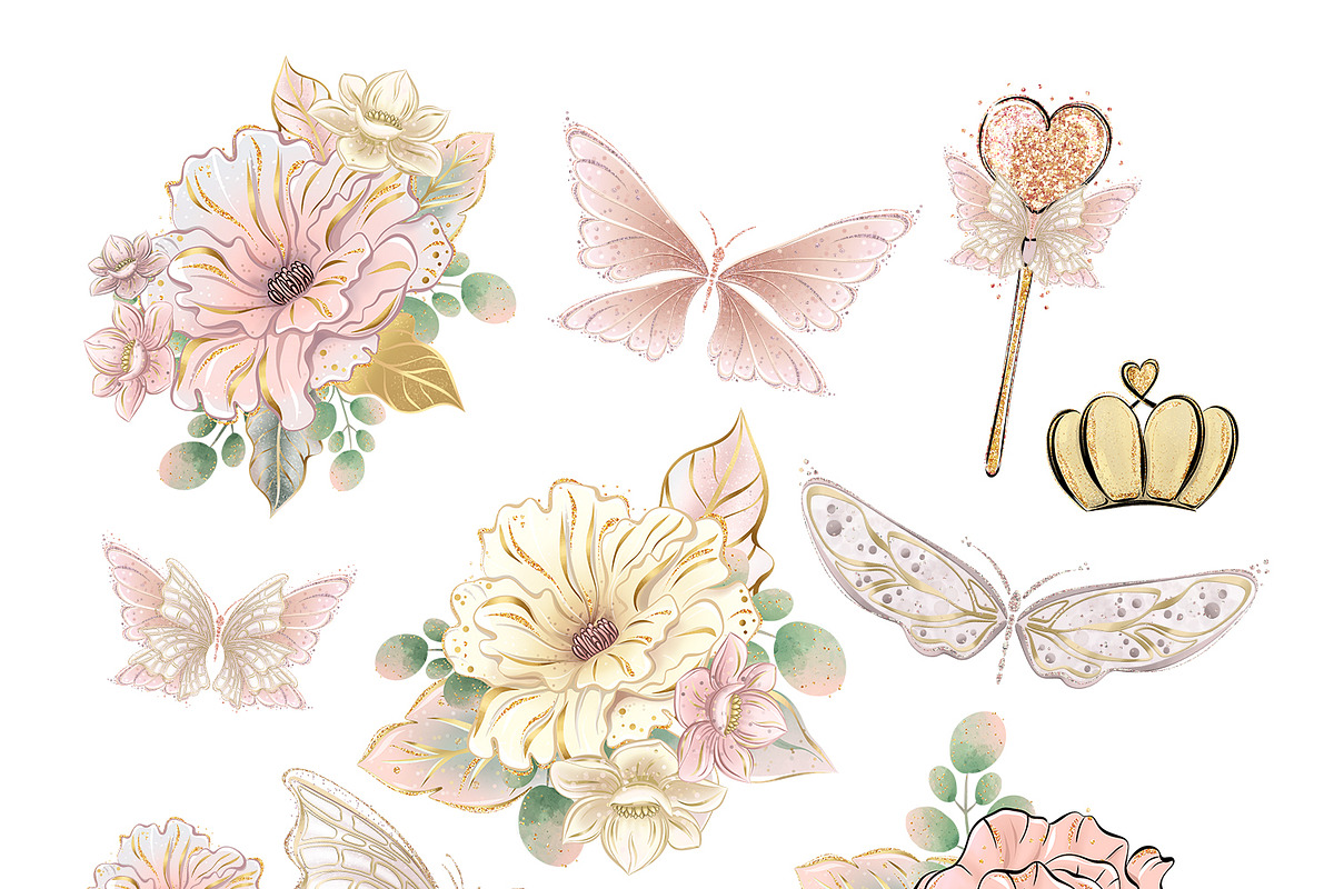 Magical Fairies Clipart, a Decorative Illustration by Masha  Studio (Photo 6 of 6)